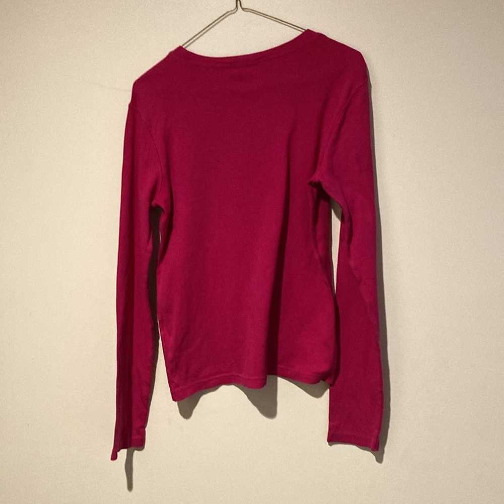 Ralph Lauren Sport long sleeve casual crew shirt large dark pink blue label - Picture 2 of 10